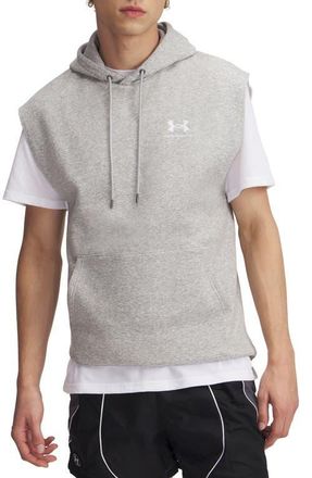 Under Armour Icon Fleece Sleeveless Hoodie in Mod Gray Light Heather at Nordstrom, Size Xx-Large