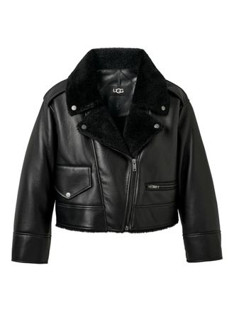 UGG zip-up moto jacket - women - Polyester/Spandex/Elastane - M - Black