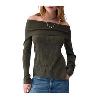 Liu Jo Punto Sweater - Dames - Ronde hals truien - Groen - S - Truien & Vesten