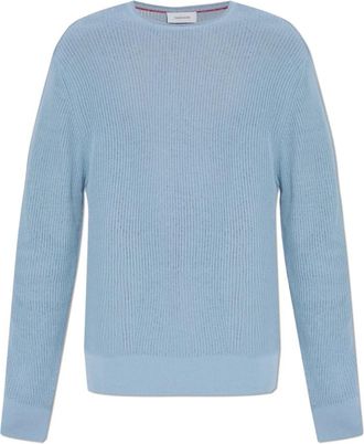 Ferragamo Trui met ronde hals - Heren - Ronde hals truien - Blauw - L - Katoen - Truien & Vesten