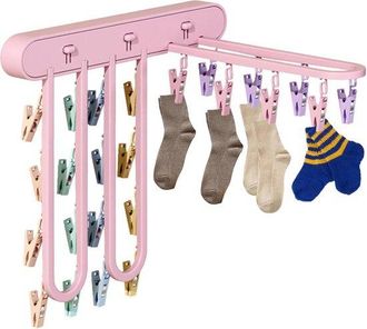 No Brand Estante Port&aacute;til Para Calcetines - Soporte De Pared Plegable Para Ropa, Pinza Para Ropa, Percha Para Ropa Interior Para Viajes Clips Para Calcetines D