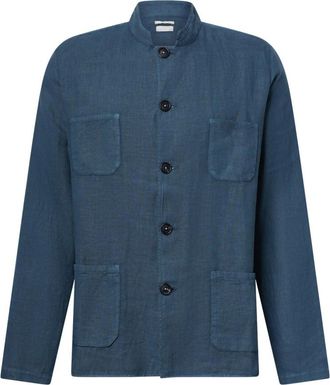 Massimo Alba Light Jassen - Heren - Zomerjassen - Blauw - L - Linnen - Jassen