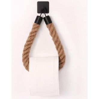 OEM Soporte Para Papel Higi&eacute;nico, Toallero De Cuerda De C&aacute;&ntilde;amo Para Ba&ntilde;o Y Cocina, Soporte Para Papel De Ba&ntilde;o, Soporte Para Rollo De Toallas De Ba&ntilde;o (negr