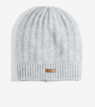 Cole Haan Womens Ladder Stitch Beanie - Grey