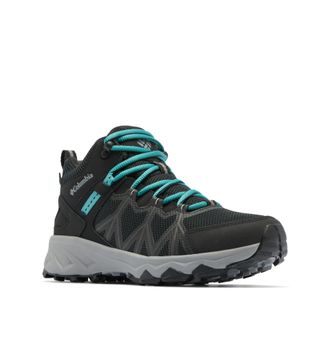Columbia Womens Peakfreak 2 Mid Outdry, Mid Rise Trekking and Hiking Boots, Black/Teal, 6.5 Regular