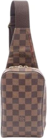 Louis Vuitton Pre-owned Geronimos Damier Ebene heuptas - Dames - Vintage Schoudertas - Bruin - ONE Size - Leer - Vintage