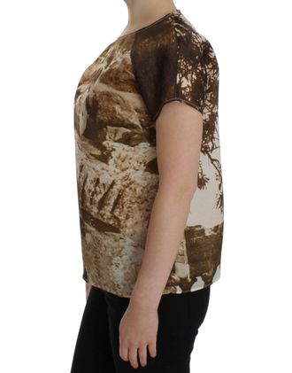 Dolce & Gabbana Womens Brown Taormina Silk Blouse
