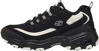 Skechers DLites Zip Along Shoes Black White 894269-BKW