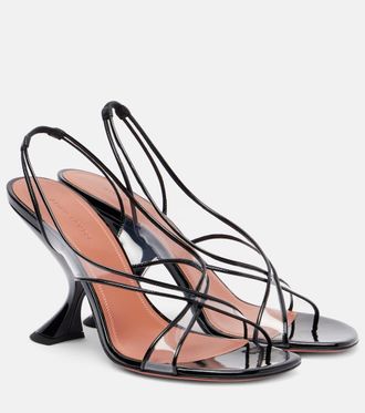 Amina Muaddi Lena 90 PVC and patent leather sandals