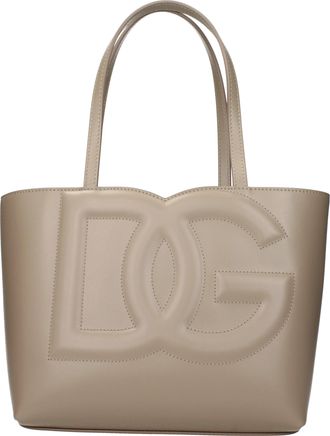 Dolce & Gabbana Dolce&Gabbana Damens Handtaschen Grau/Taupe Leder