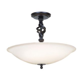 Netlighting Pembroke 3 Light Semi Flush Ceiling Light Black E14