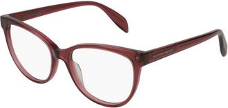 Alexander McQueen Ladies Pink Rectangular Eyeglass Frames Am0114O 003
