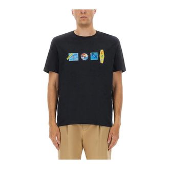 Paul Smith T-shirt in Cotone con Stampa Grafica - - Tops - Uomo - Blu - M