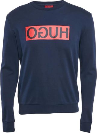 HUGO BOSS Sweater met logoprint - Blauw