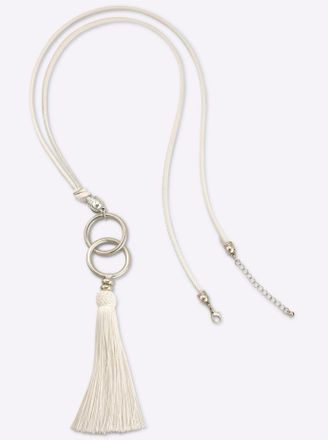 Heine Kette mit Anh&auml;nger HEINE, Damen, Gr. N-Groesse, Kunstfaser Polyurethan, beige (ecru), Kunstfaser, Polyurethan, Halsketten Kette mit Anh&auml;nger