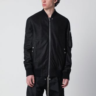 Rick Owens Black leather zip jacket