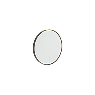 QAZQA Qazqa Moderno Espejo De Ba&ntilde;o Negro 50cm Led Regulador T&aacute;ctil - Miral Aluminio /vidrio Redonda Incluye Led Max. 1 X 14 Watt