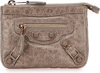 Balenciaga 2005-2025 Lambskin Motocross Giant 12 Porte Monnaie Zip Purse coin pouch - Brown