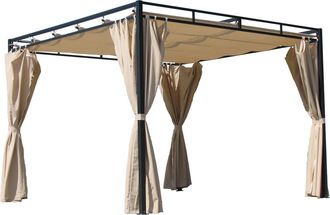Quick-Star Ersatzdach F&uuml;r Flachdach Pergola Firenze 3x3m Pergoladach Bezug Sand