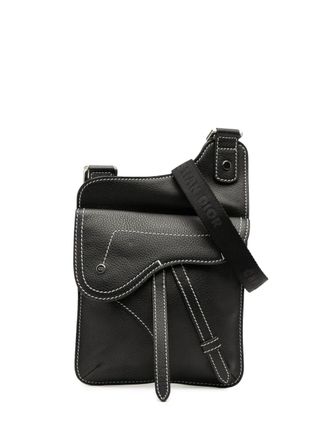 Dior 2018 Grained Calfskin Saddle Flat Messenger Bag crossbody bag - unisex - Calf Leather - One Size - Black