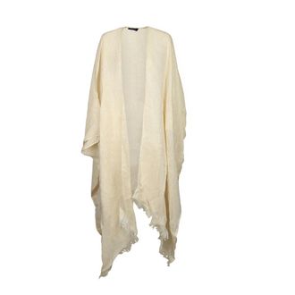 Fabiana Filippi Jassen, Dames, Geel, ONE Size, Linnen, Linnen Cape met rafels