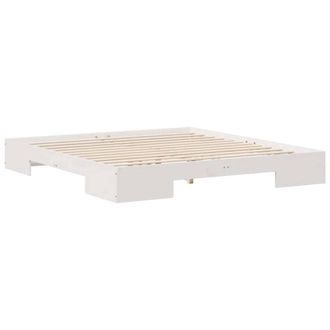 Berkfield Home Floor Bed Frame White 180 x 200 cm Solid pine wood