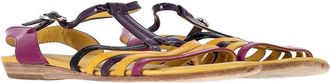 Tod's TodS Womens Patent Leather Strappy Flat Sandal (Authentic Pre-Loved)