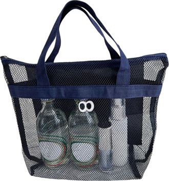 Generic Mesh Beach Bag With Zipper - 2x12x26cm Large Beach Tote | Multi Functional Tote Bag For Women | Lightweight With Zipper, Luggage & Travel Gear Accesso