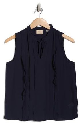 Elie Tahari Ruffle Sleeveless Top in True Navy at Nordstrom Rack, Size X-Large