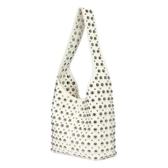 Liviana Conti Shoulder Bags, female, White, Size: ONE SIZE Hobo Bag with Studs