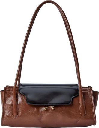 Marni Bolso de Hombro de Cuero Trunkette - Bags - Mujer - Marr&oacute;n - ONE SIZE