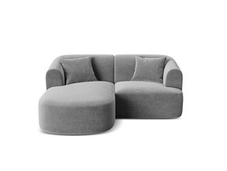 Cosmopolitan Design Sof&aacute; esquinero izquierdo modular 3 plazas de terciopelo gris