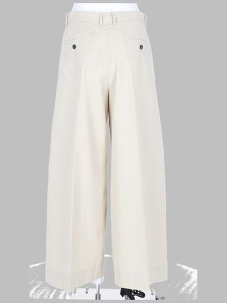 Max Mara Cotton Poplin Wide Leg Trousers - Ivory
