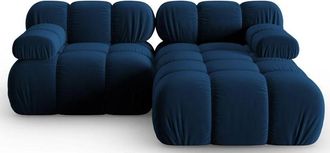 MICADONI Modulares 3-Sitzer Design Ecksofa Bellis mit Eckteil rechts - Samtbezug