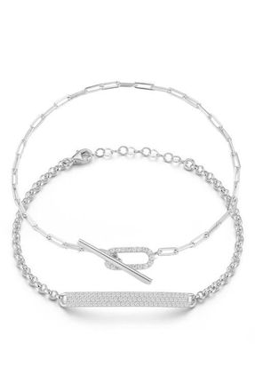 Glaze Jewelry Set of 2 Sterling Silver Bracelets at Nordstrom