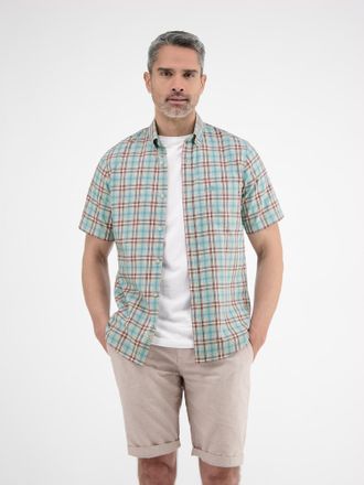 Lerros Kurzarmhemd LERROS LERROS Kariertes Halbarmhemd f&uuml;r Herren, Herren, Gr. XL, Normalgr&ouml;ssen, blau (coastal blau), 100% Baumwolle, Hemden Kurzarmhemd