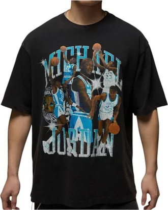 Nike Jordan Air Jordan Flight Essentials Graphic Relaxed Fit T-Shirt Black Dark Powder Blue HQ8940-010