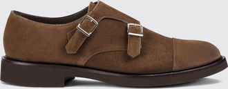 Doucal's Monk strap in pelle scamosciata con doppia fibbia e punta tonda