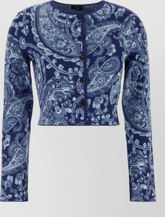 Etro embroidered knit cropped jacket