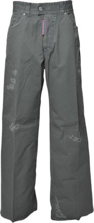 Dsquared2 9 To 5 Flare Jeans In Sage Green Cotton