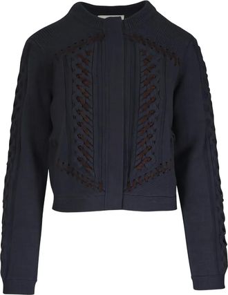 TWP Cardigan con inserti in maglia a trecce - Grigio