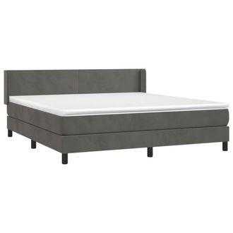 vidaXL Vidaxl Giroletto A Molle Con Materasso Grigio Scuro 180x200 Cm Velluto
