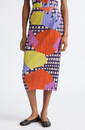 Issey Miyake Market Pliss&eacute; Midi Skirt in Tomato at Nordstrom, Size 3