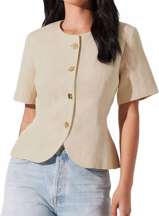 Astr Saige Linen Jacket In Natural
