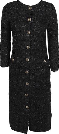 Balenciaga Black Textured Midi Dress