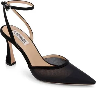 Badgley Mischka Yordan Ankle Strap Pump in Black Suede at Nordstrom, Size 5.5