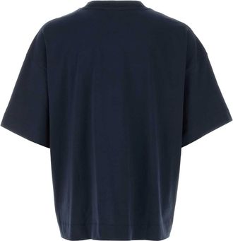 Dries Van Noten Mens Midnight Blue Cotton Heno Oversize T-Shirt Navy T-shirts And Polos