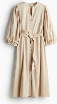 H&M Besticktes Kleid - Beige