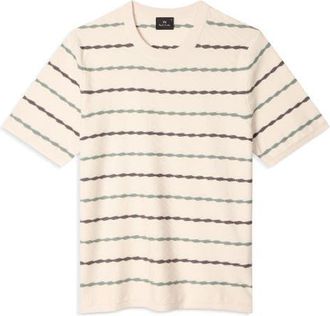Paul Smith Short Sleeve Stripe Sweater in Ivory at Nordstrom, Size Xx-Large