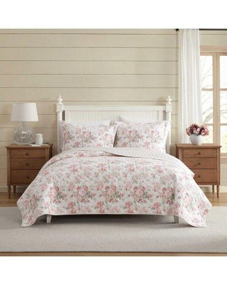 Laura Ashley Rosemoore/Amberley Vine Cotton Percale Quilt Set